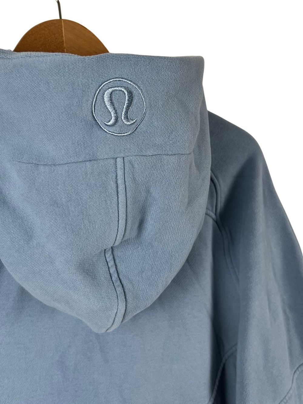 Lululemon Scuba Oversized Half Zip Hoodie Blue Cropped Sweatshirt Size M/L - Picture 2 of 11